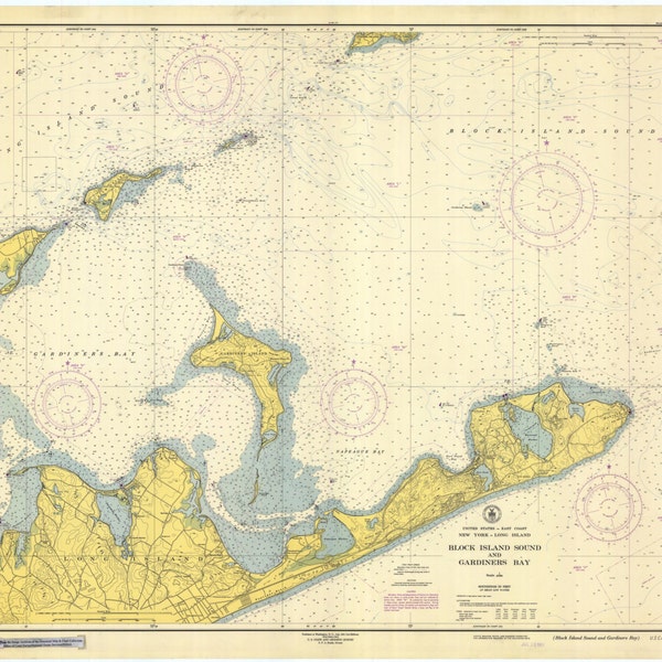 Montauk Map - Montauk Point 1951 - Nautical Chart Print