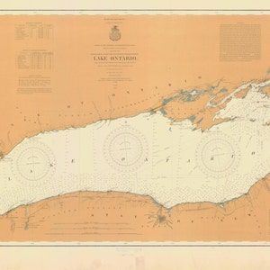Lake Ontario Historical Map 1901 - Nautical Chart Print