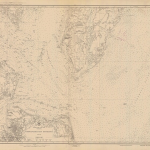 Mappa di Chesapeake Bay (ingresso) - 1952 - Stampa Carta Nautica