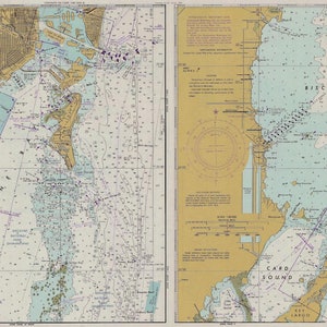 Miami to Marathon and Florida Bay Map 1980 - Nautical Chart Print