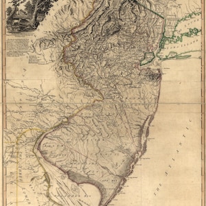New Jersey State Map - Nautical Chart Print
