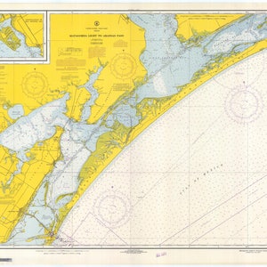 Mapa de Matagorda Light a Aransas Pass 1968 - Carta Náutica Print