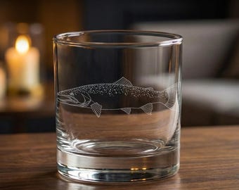Steelhead Trout Engraved Glasses - Gift for Fisherman