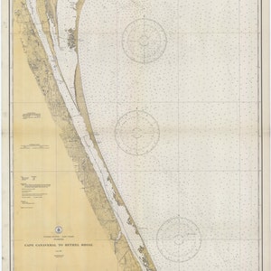 Cape Canaveral naar Bethel Shoal Florida kaart 1933 - Nautical Chart Print