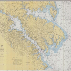 Mappa della baia di Chesapeake - Mappa del fiume Severn e del fiume Magothy 1927 - Stampa della carta nautica