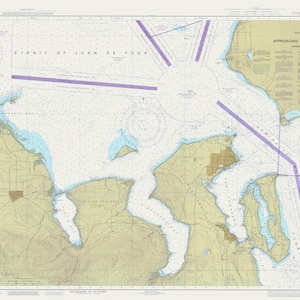 Admiralty Inlet Map - Dungeness to Oak Bay - 1985 - Seekarte Druck