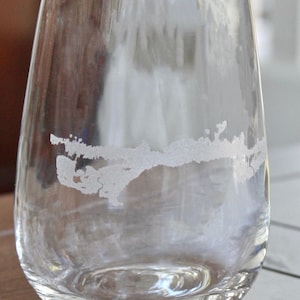 Marathon Key Map - Florida Keys - Laser Engraved Glasses - Island Gift