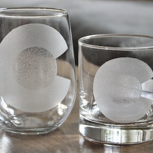 Colorado Flag Engraved Glasses