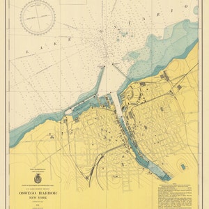 Oswego Harbor Map - 1946 - Nautical Chart Print