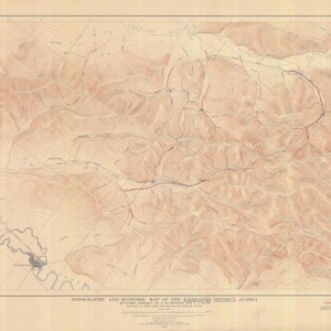 Carte Fairbanks - Alaska - 1913 - Impression carte marine