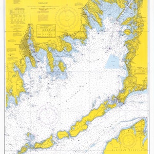Carte 1968 de Buzzards Bay - Impression de carte marine