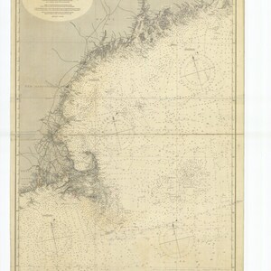 Bay of Fundy to Block Island Map 1911 - Seekarte Druck