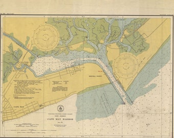 Cape May Harbor 1948 - Nautical Chart Print