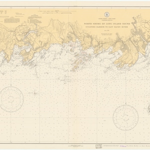 Nordküste von Long Island Karte 1936 - Seekarte Print