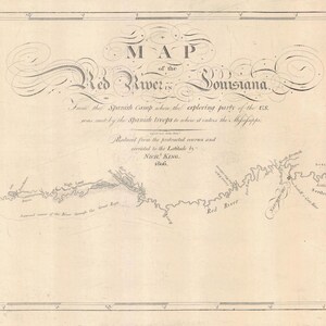 Red River Louisiana Map - Historical Chart - 1806 - Nautical Chart Print