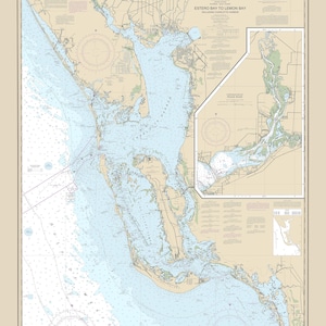 Da Estero Bay a Lemon Bay (inclusa l'isola di Sanibel) Carta nautica Coperta in pile Sherpa