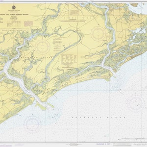 Stono River & North Edisto River - South Carolina Map 1980 - Nautical Chart Print