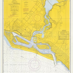 Carte 1971 de la baie de Newport - Impression de carte marine