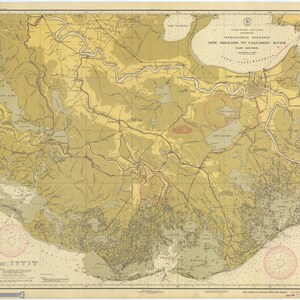 New Orleans to Calcasieu River - Louisiana 1939 - Nautical Chart Print