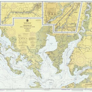 Mapa da Baía de Chesapeake - Honga, Nanticoke, Wilmico Rivers & Fishing Bay - 1983 - Impressão de carta náutica