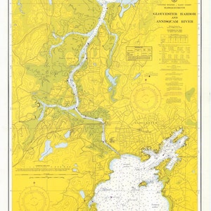 Gloucester Harbor and Annisquam River Map 1967 - Nautical Chart Print
