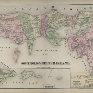 Mapa de Southold y Shelter Island - Impresión de carta náutica