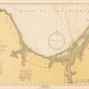 Mapa del Lago de los Bosques - Mapa histórico de Long Pt a Windy Pt 1932 - Carta náutica imprimir