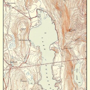 Lago Dunmore Vermont - Carta náutica Imprimir