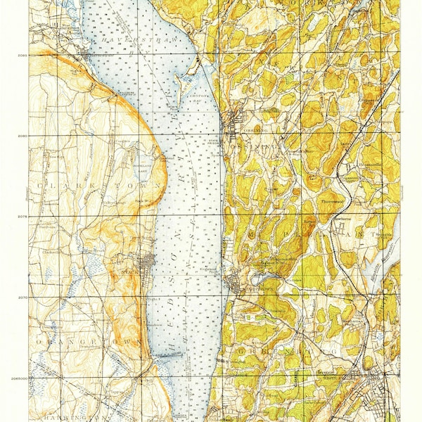 Tarrytown Topographic Map 1937 - Nautical Chart Print