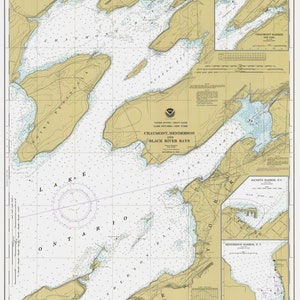 Lake Ontario East End - Chaumont Henderson nach Black River Bays Karte 1984 - Nautische Karte Druck