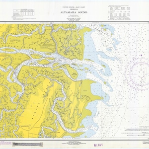 Mapa de Altamaha Sound Georgia 1970 - Impressão de carta náutica