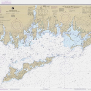 Fishers Island Mapa 1991 - Impresión de carta náutica