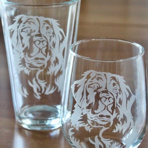 Bernese Mountain Dog Engraved Glasses