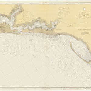 St. Joseph's Bay and St. Andrew's Bay (Cape San Blas) Florida Historische Kaart 1931 - Nautical Chart Print