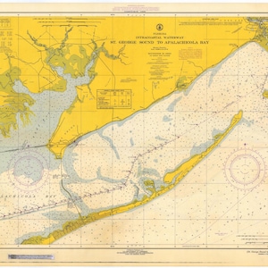Mappa di St. George Sound e Apalachicola Bay 1968 - Stampa di carta nautica