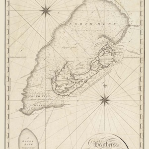 Bermuda Map 1805 - Nautical Chart Print