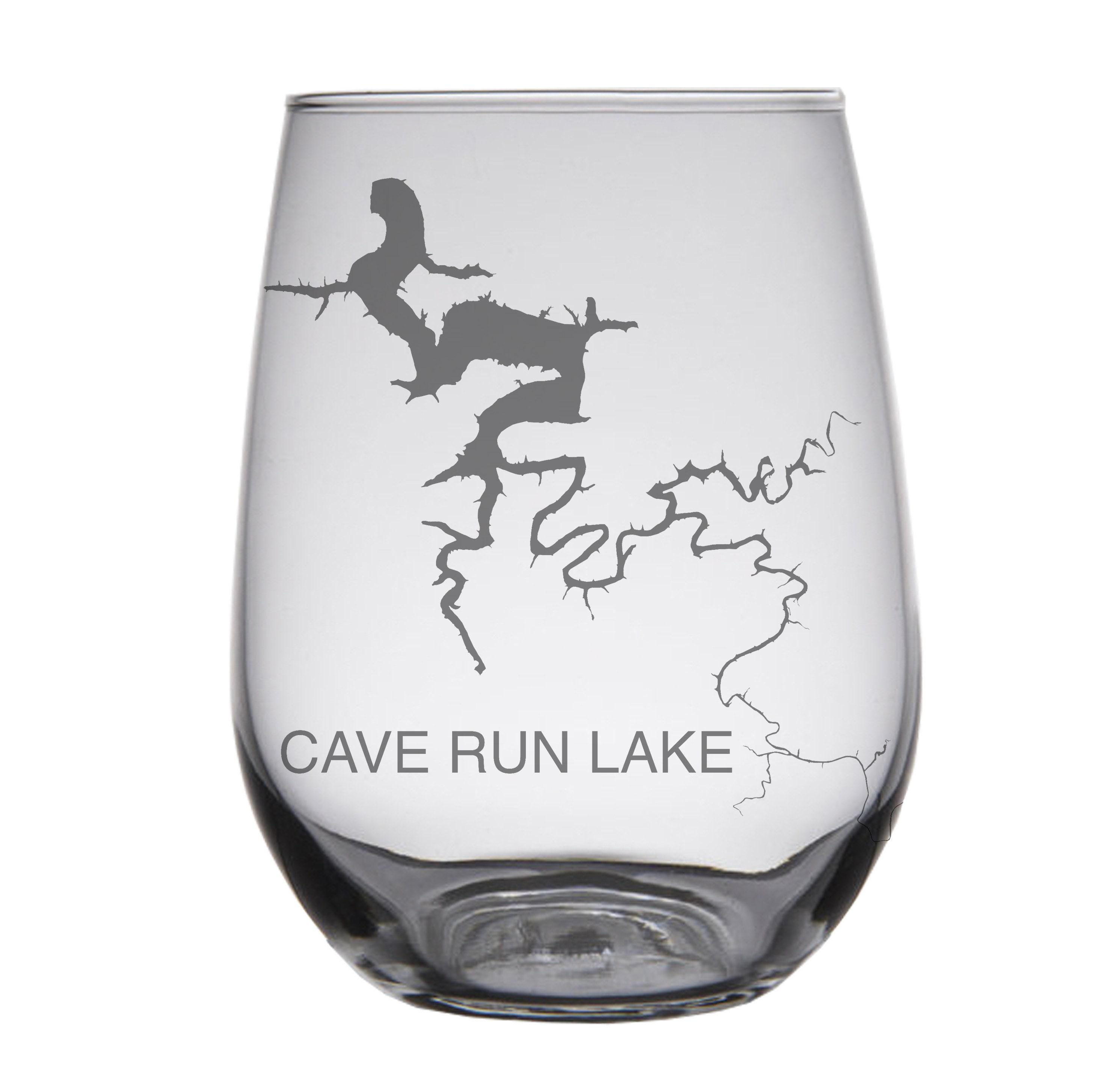 Verres gravés au laser pour carte Cave Run Lake Kentucky