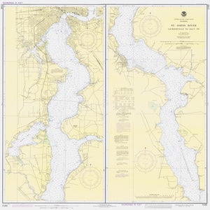 St. Johns River Florida kaart 1980 - nautische kaart afdrukken