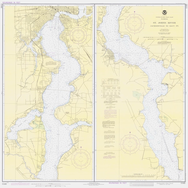 Nautical Map St Johns River Etsy