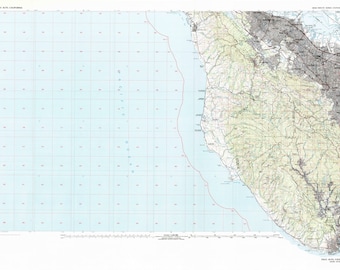 Topografische kaart Palo Alto, Californië 1982 - nautische kaart afdrukken
