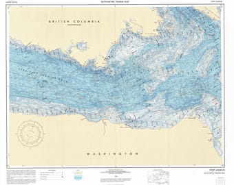 フアン・デ・フカ海峡 - ポートエンジェルス - 海図プリント