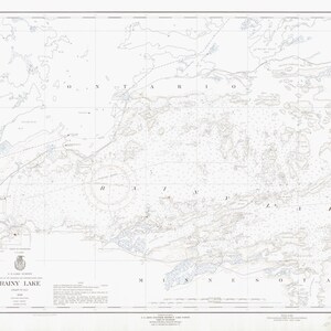 Mapa de Rainy Lake - International Falls to Dryweed Island - Boundary Waters - 1958 - Impresión de carta náutica