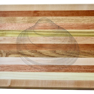 Muschelschale Gravur Holz Servierbrett & Barbrett