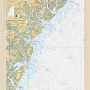 Carta náutica de Tybee Island para Doboy Sound 1996, cobertor Sherpa
