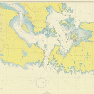 St. Marys River - Lake Huron to Lake Munuscong - 1948 - Nautical Chart Print