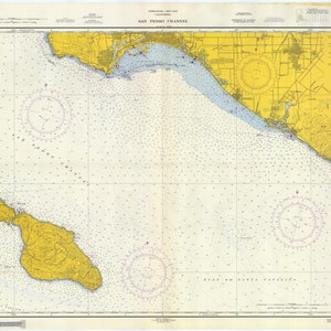 San Pedro Channel Map 1958 - Nautical Chart Print