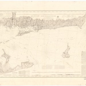 Mapa de Montauk a Block Island 1855 - Impresión de carta náutica