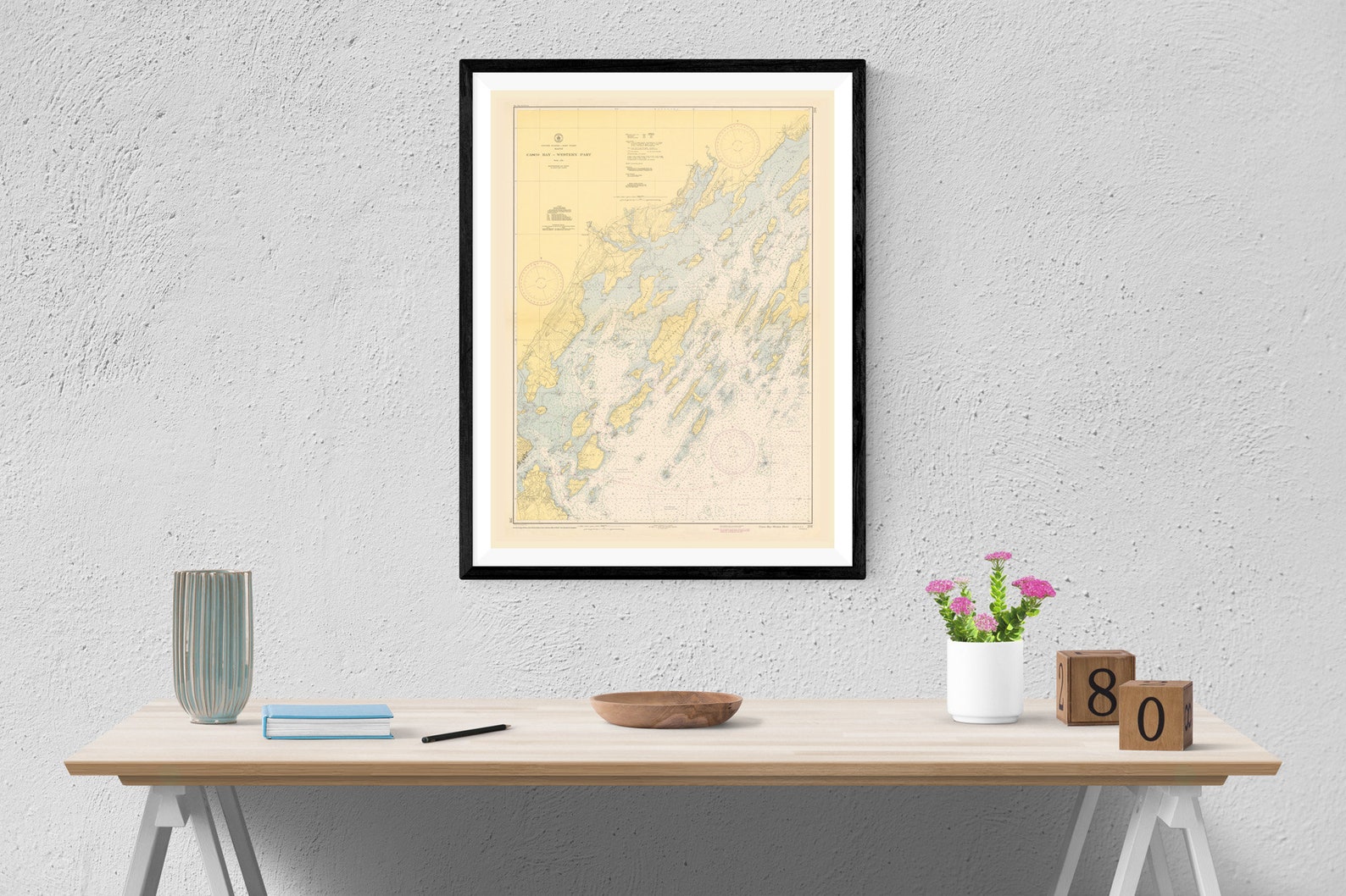 Casco Bay Maine Map 1945 Nautical Chart Print Etsy