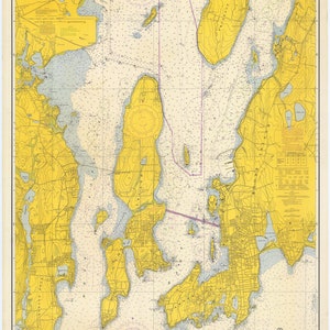 Narragansett Bay (incluyendo Newport Harbor) Mapa 1969 - Nautical Chart Print