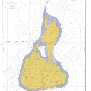Block Island Mapa - 1952 - Impresión de carta náutica